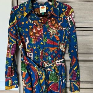 Farm Rio Colorful Patterned Romper